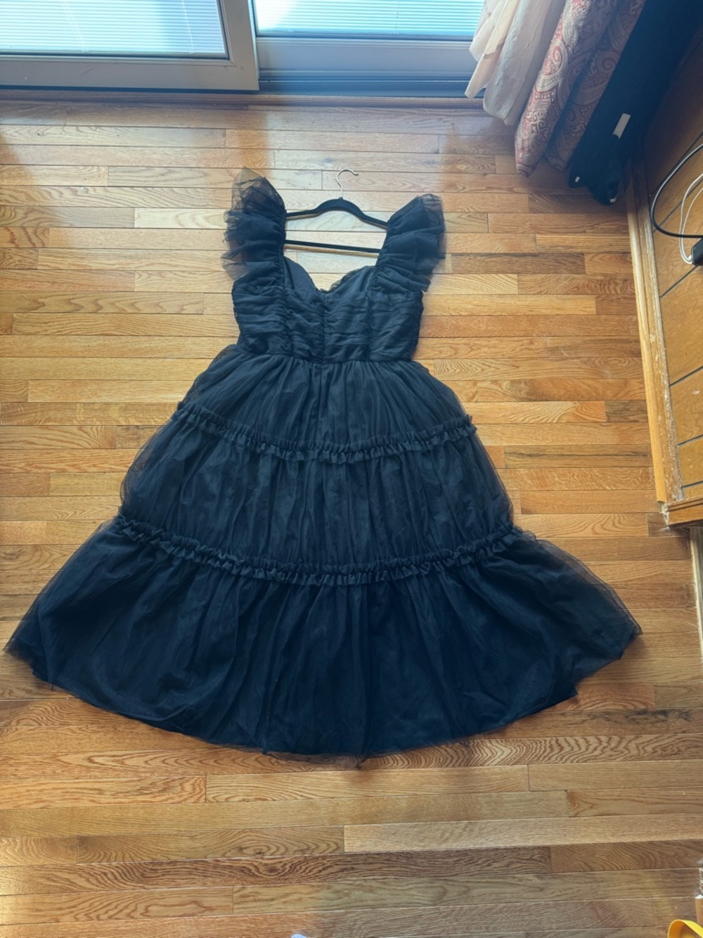 Eloquii Black Fluttery Tiered Tulle Dress - Picture 2 of 14